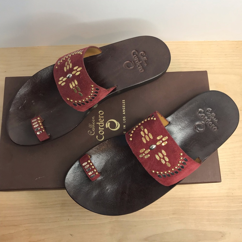 Calleen Cordero Burgandy Kitako Sandal